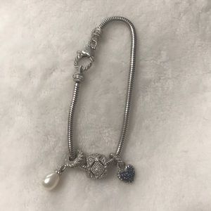 Judith Ripka 3 charm bracelet